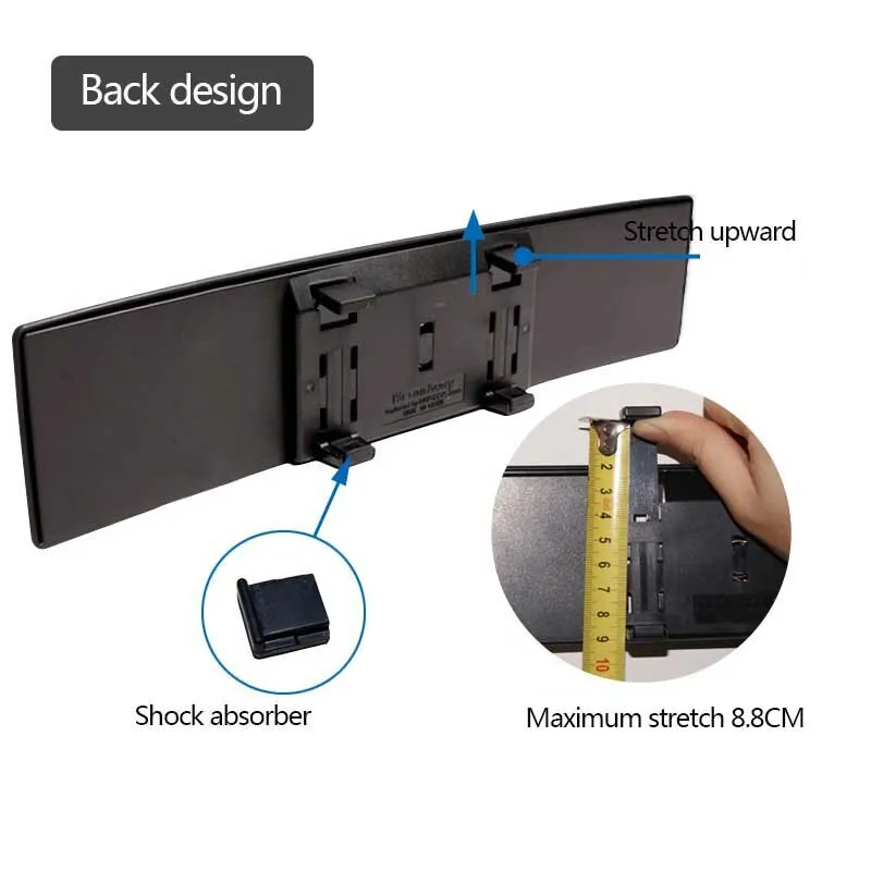 Car Rearview Mirror Interior Auto Reflective Lens Surface Blue Mirror