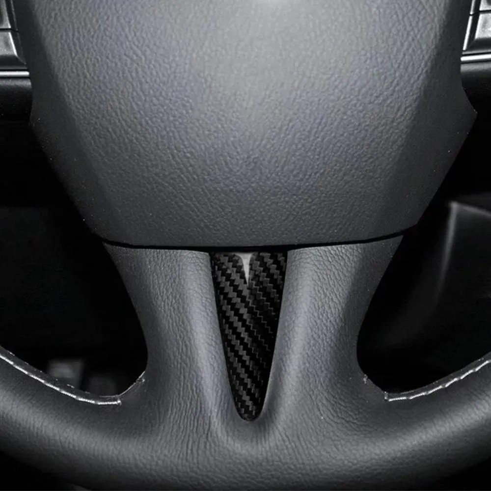Carbon Fiber Steering Wheel Center Cover Trim For Infiniti Q50 V37 2014-2017 Fitment Interior Decor