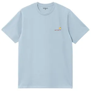 Carhartt WIP Mens American Script T Shirt Frosted Blue