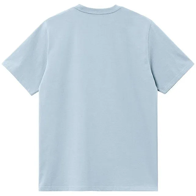 Carhartt WIP Mens American Script T Shirt Frosted Blue