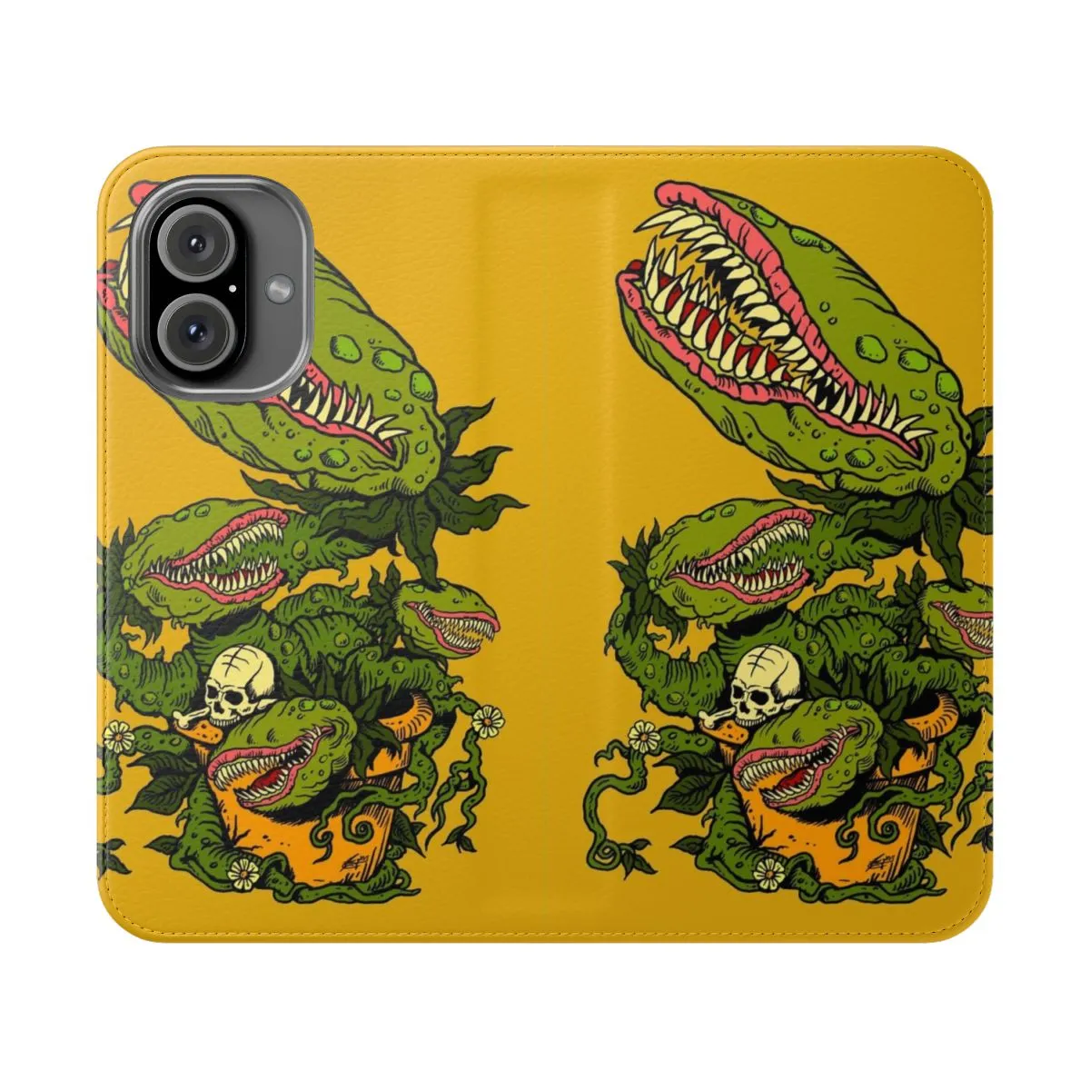 Carnivorous Plant-Inspired Flip Cover Phone Case