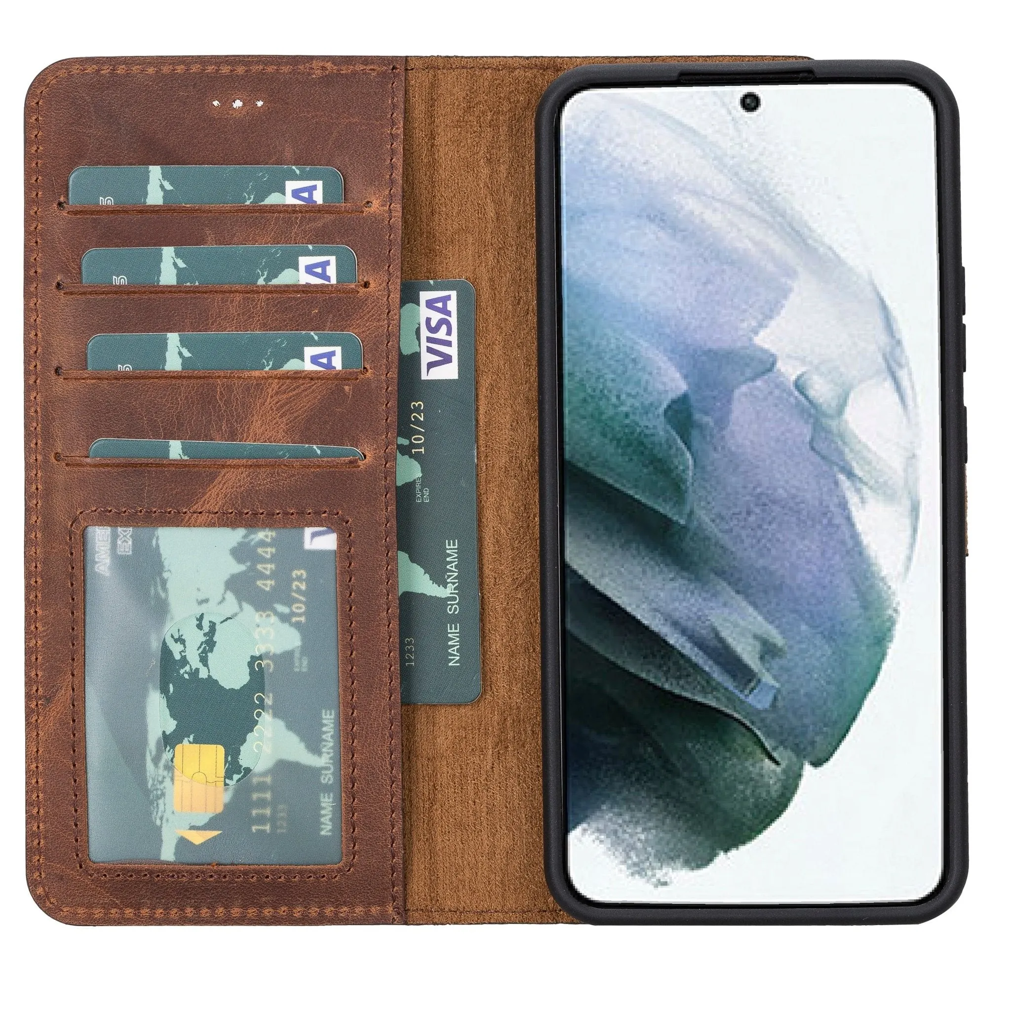 Carter Samsung Galaxy S22 Wallet Case, Antique Brown