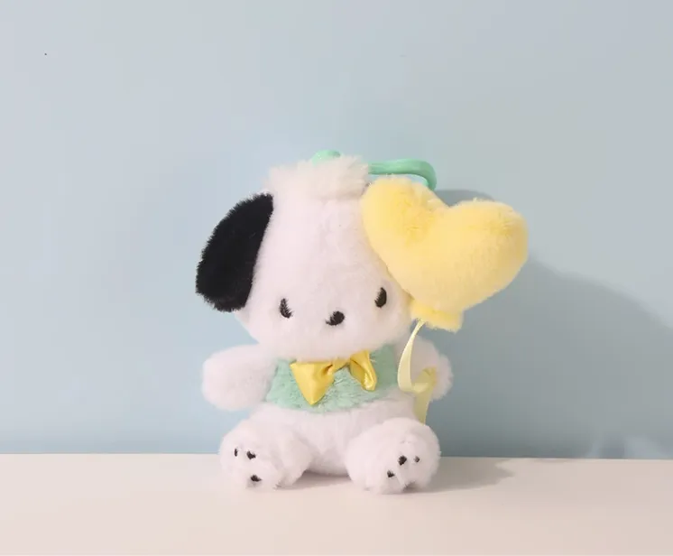 Cartoon Figure with Heart Plush Keychain