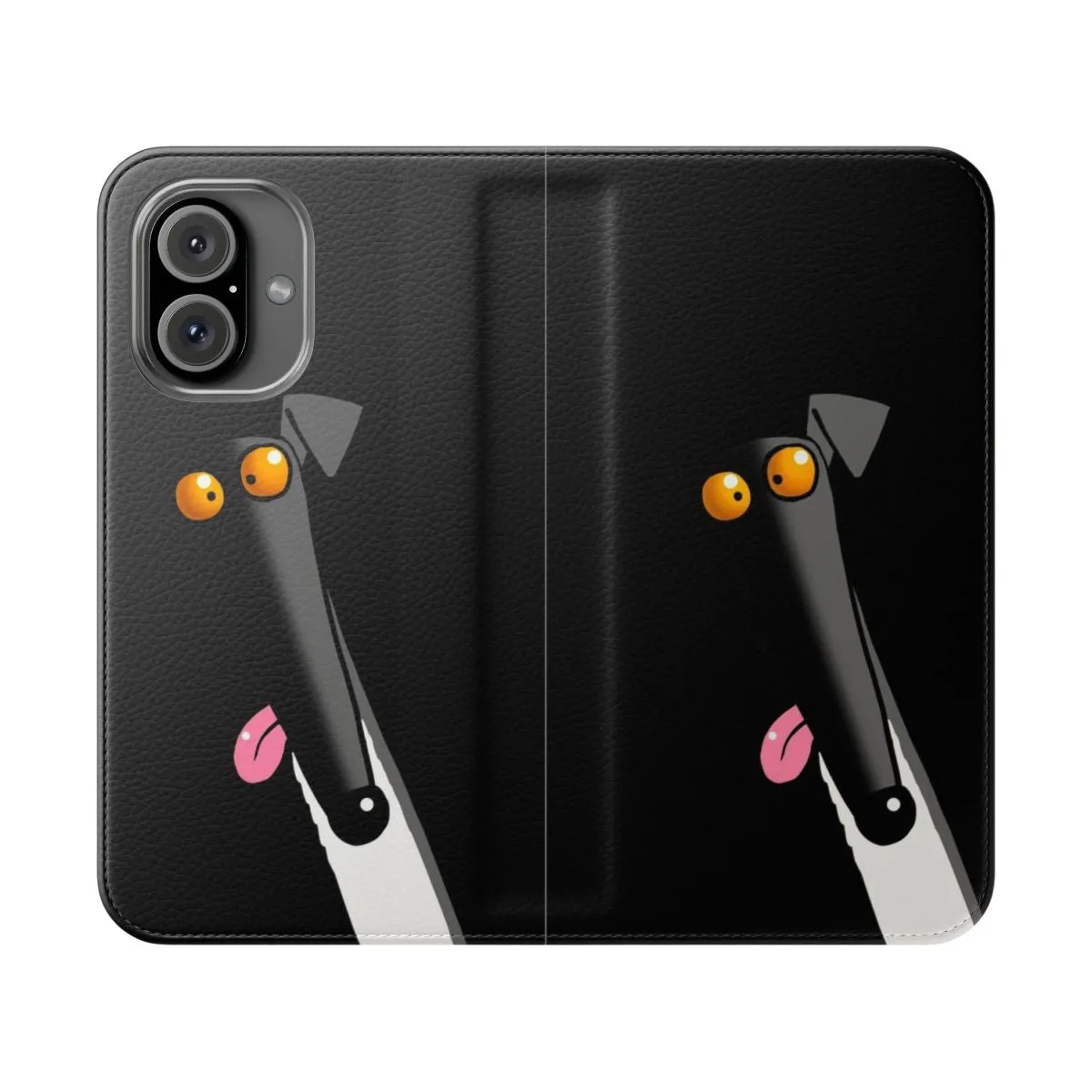 Cartoon Greyhound Flip Cover Phone Case for iPhone & Galaxy