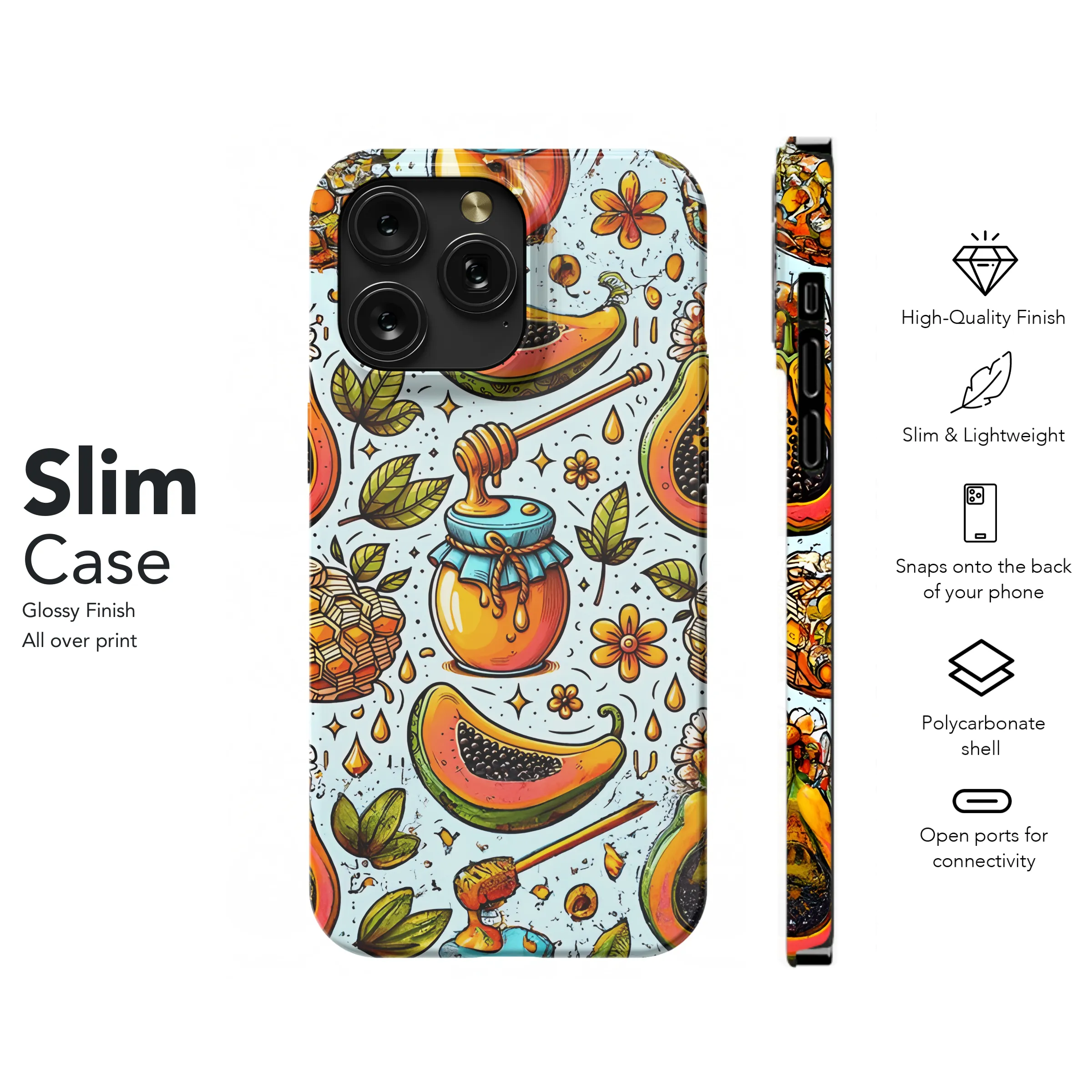 Cartoon Papaya Honey Phone Case iPhone Samsung Cover Pixel 2904