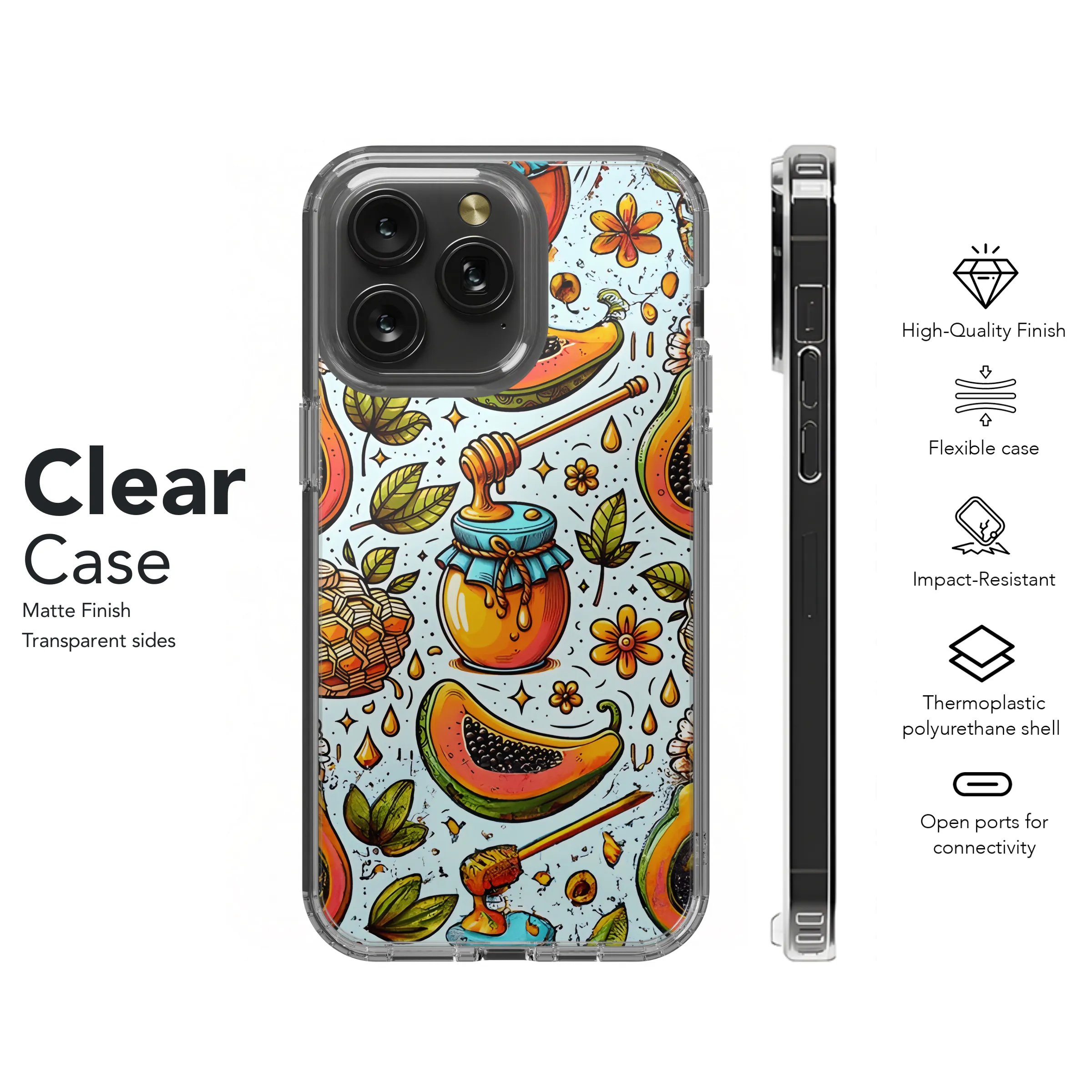 Cartoon Papaya Honey Phone Case iPhone Samsung Cover Pixel 2904