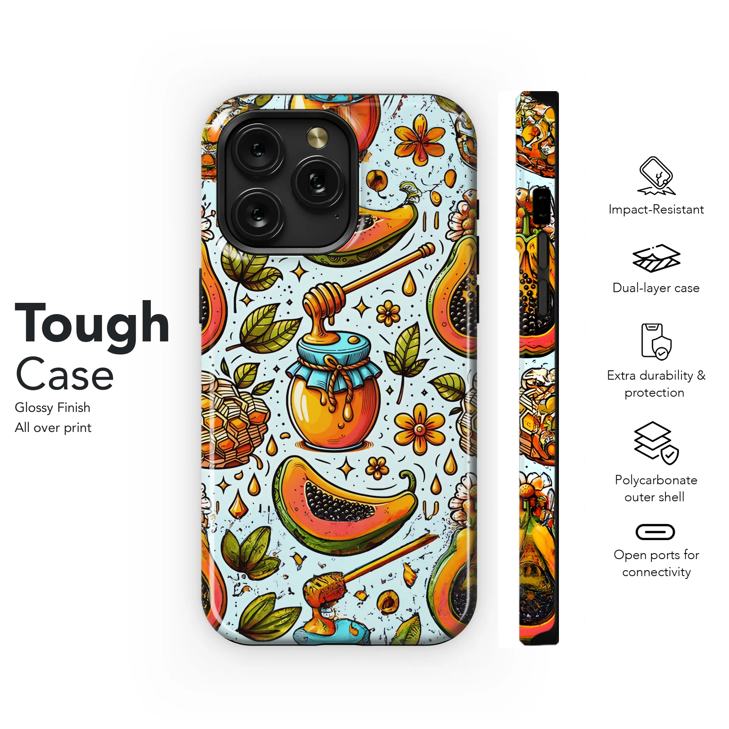 Cartoon Papaya Honey Phone Case iPhone Samsung Cover Pixel 2904
