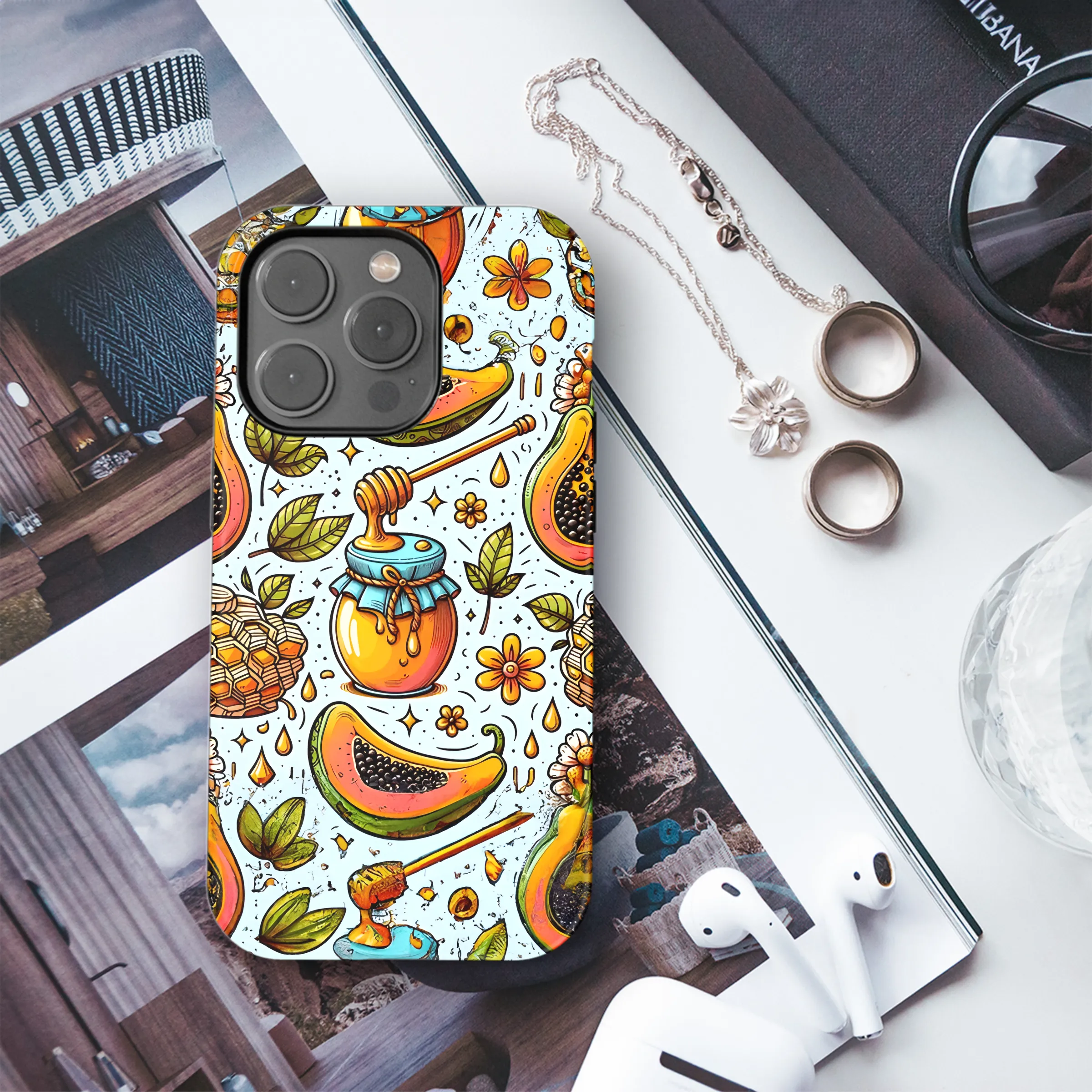 Cartoon Papaya Honey Phone Case iPhone Samsung Cover Pixel 2904