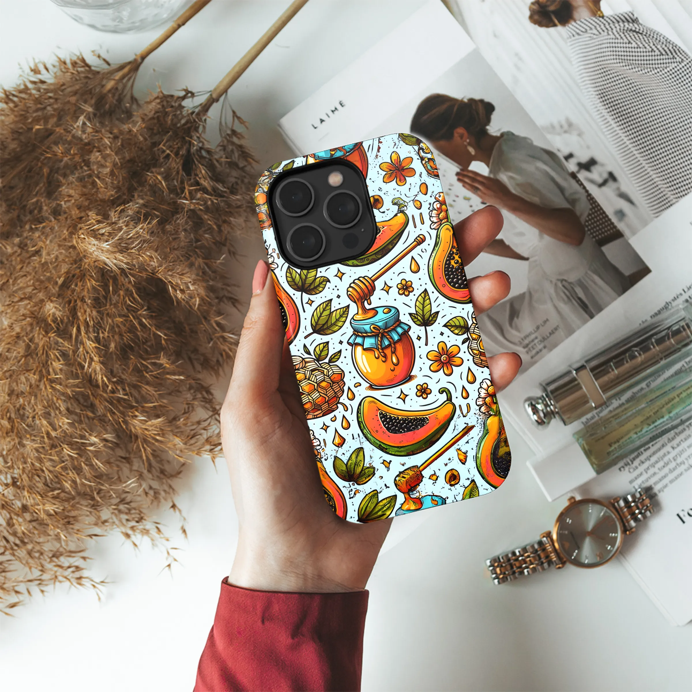 Cartoon Papaya Honey Phone Case iPhone Samsung Cover Pixel 2904