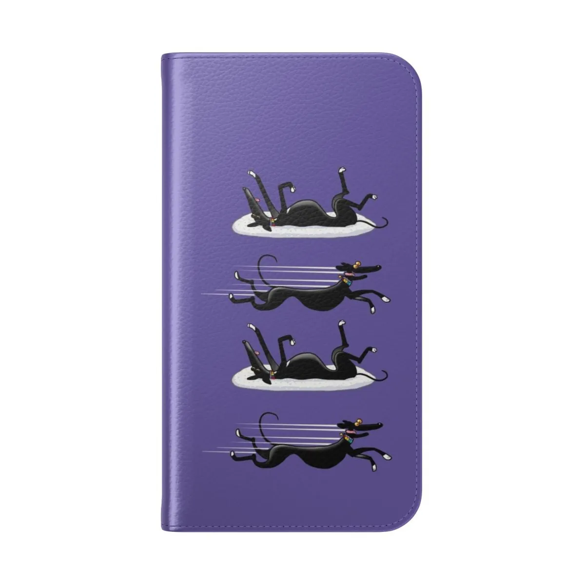 Cartoon Sighthound Flip Cover Phone Case for Dog Lovers