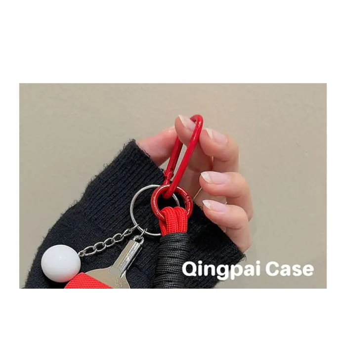 Cartoon Table Tennis Doll Lanyard String Airpods / Pro Earphone Case
