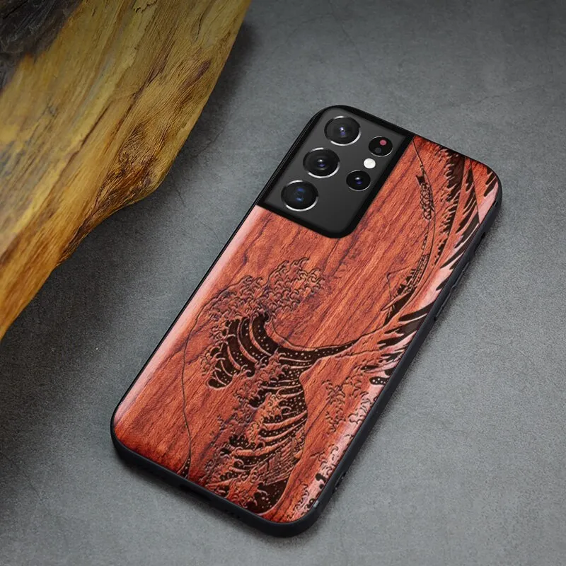 Carving wood Texture Samsung Galaxy S22 Ultra 5G Samsung S22 Plus S22 Ultra Phone Cases