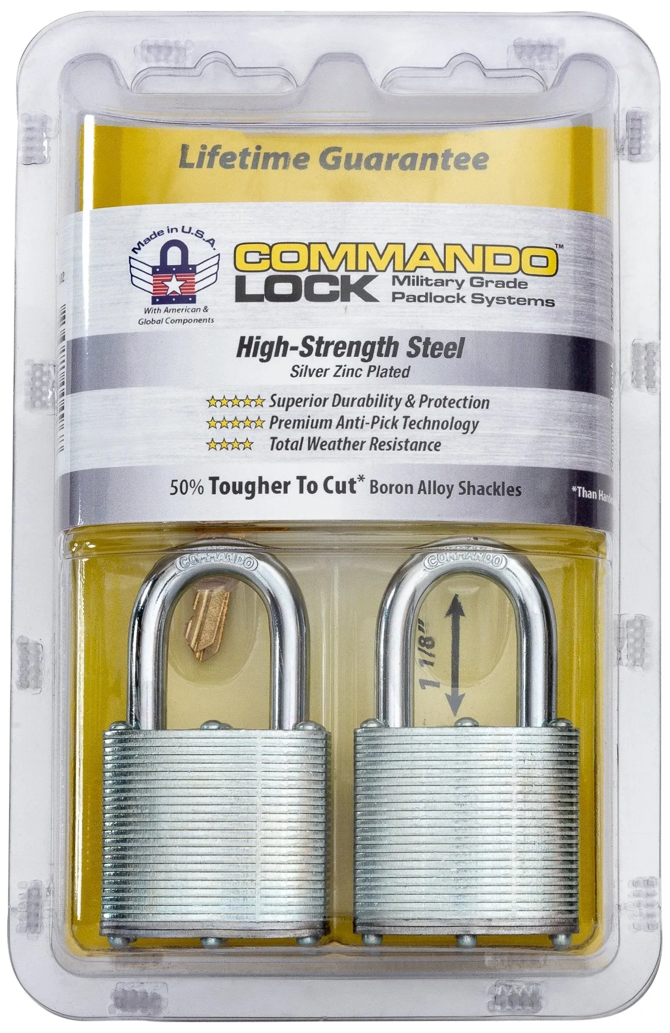 CASE 12ea: Zinc Plated Steel Padlock | Military-Grade Heavy Duty