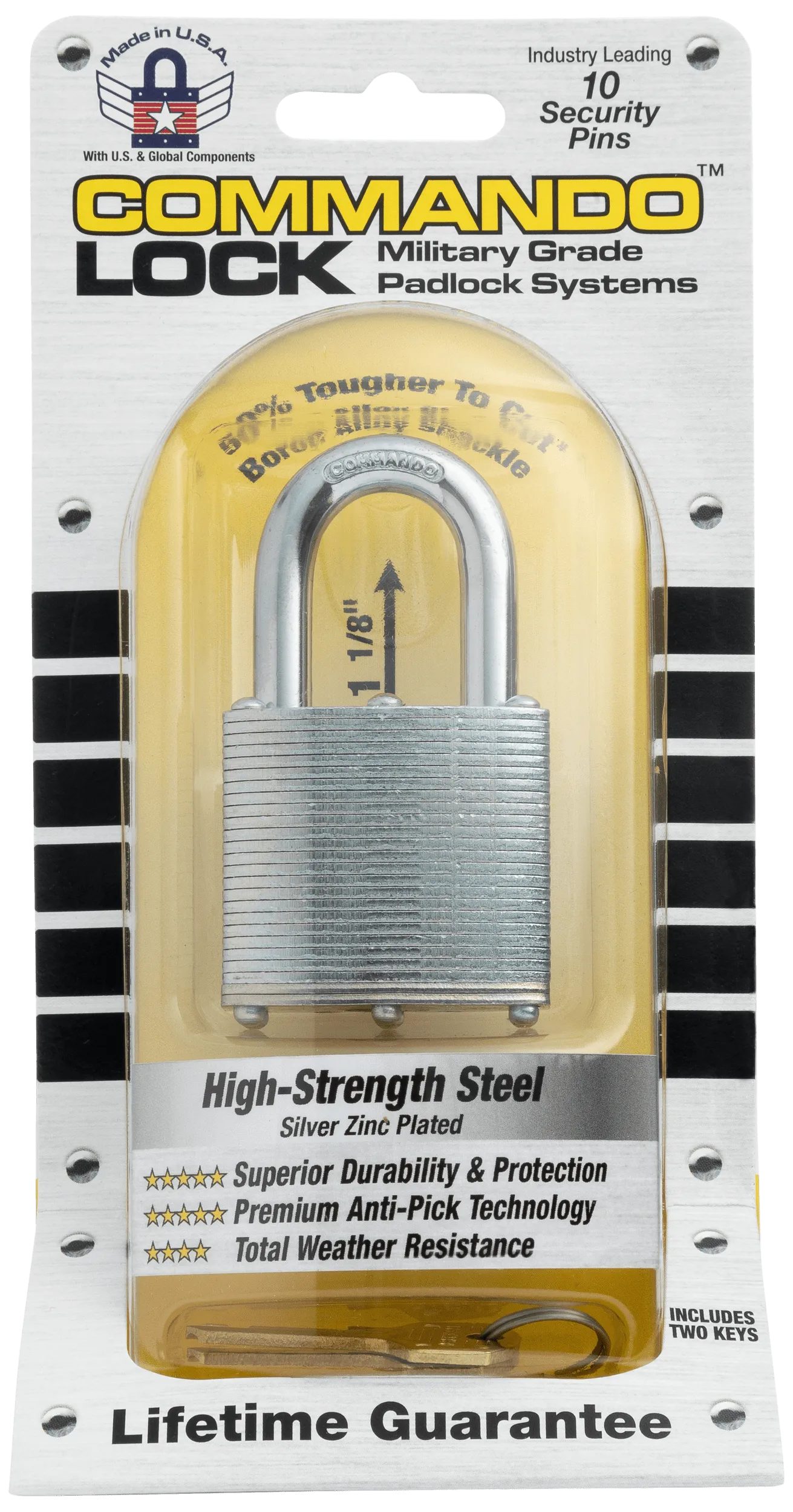 CASE 12ea: Zinc Plated Steel Padlock | Military-Grade Heavy Duty