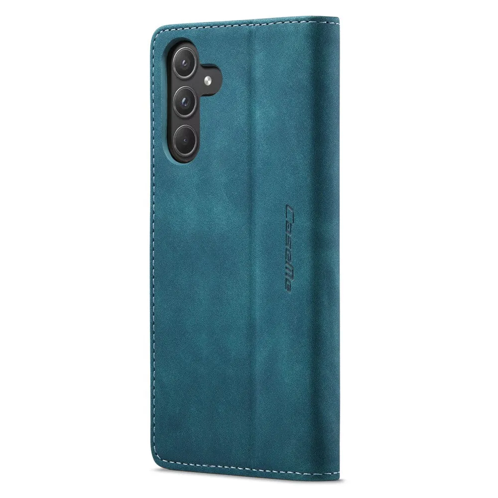 Caseme - Samsung Galaxy A55 Leather Case Flip Wallet Case with Card Slots - Blue