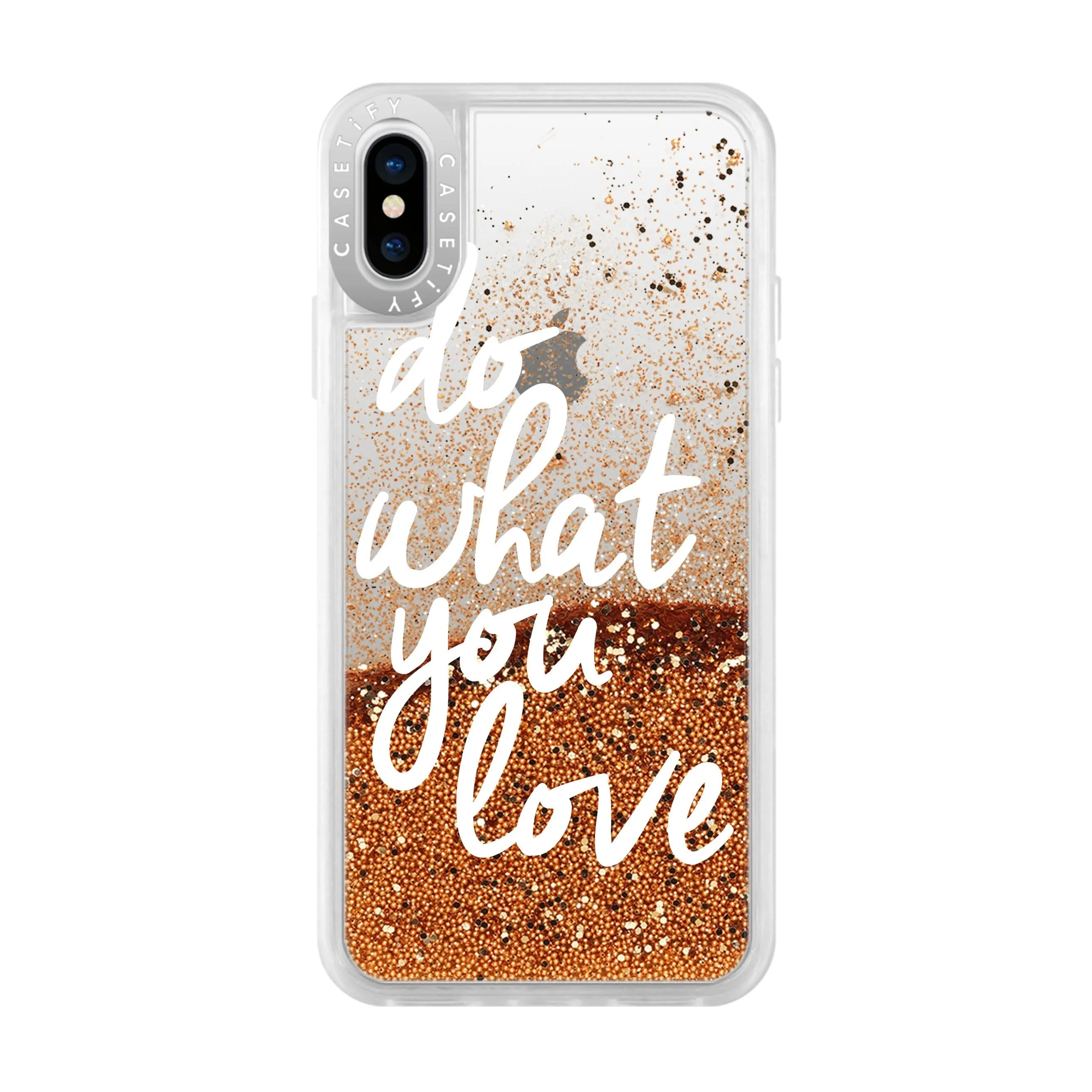 Casetify - Glitter Case Do What You Love (Gold) for iPhone Xs