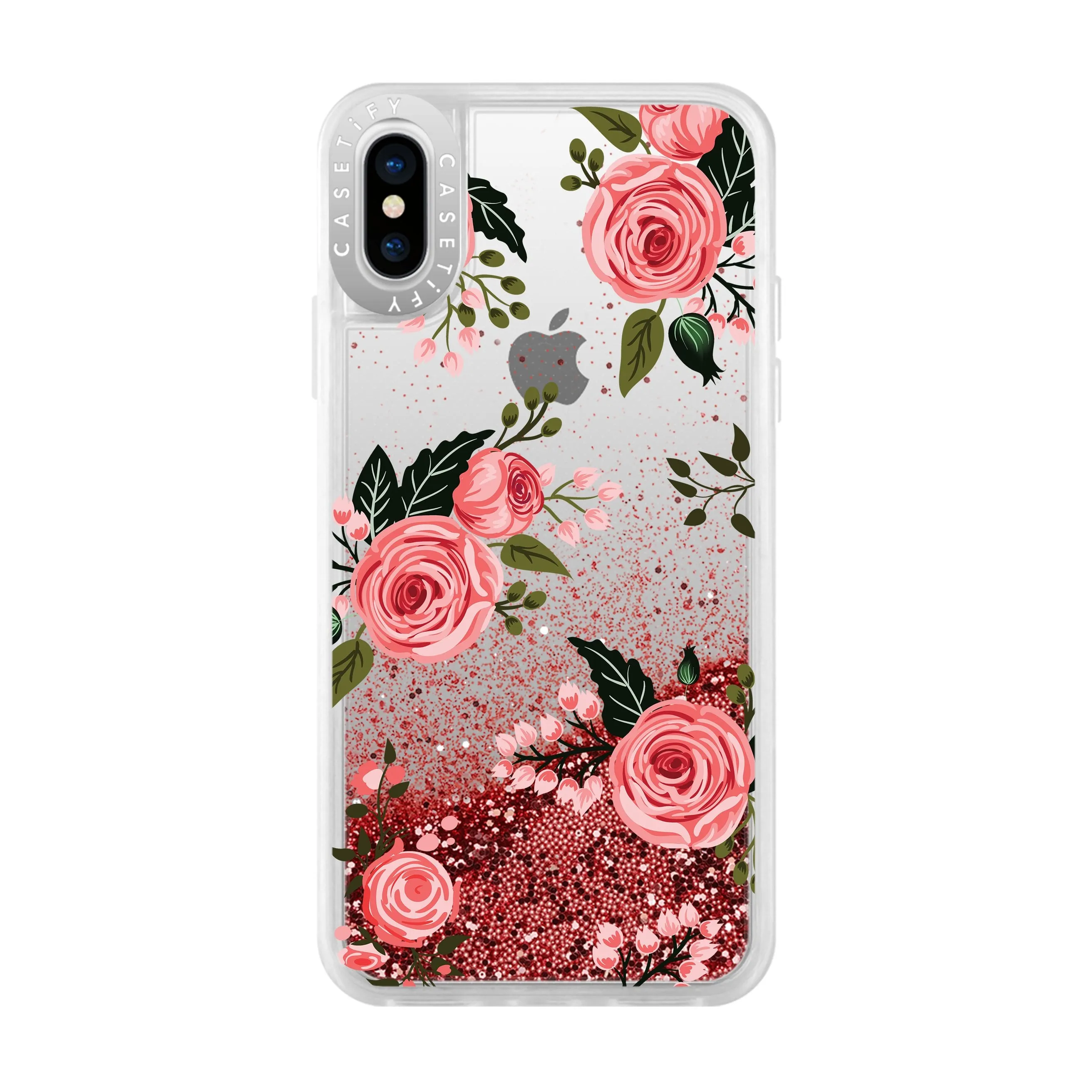 Casetify - Glitter Case Pink Roses (Pink) for iPhone Xs/X