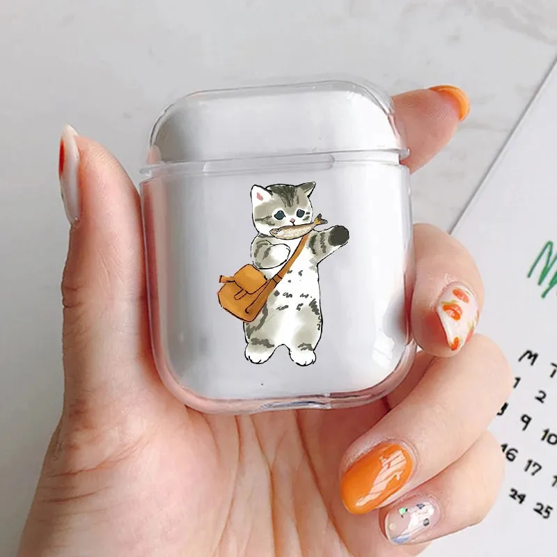 Cat AirPod Case Cartoon Cat TPU Earphone AirPods Case