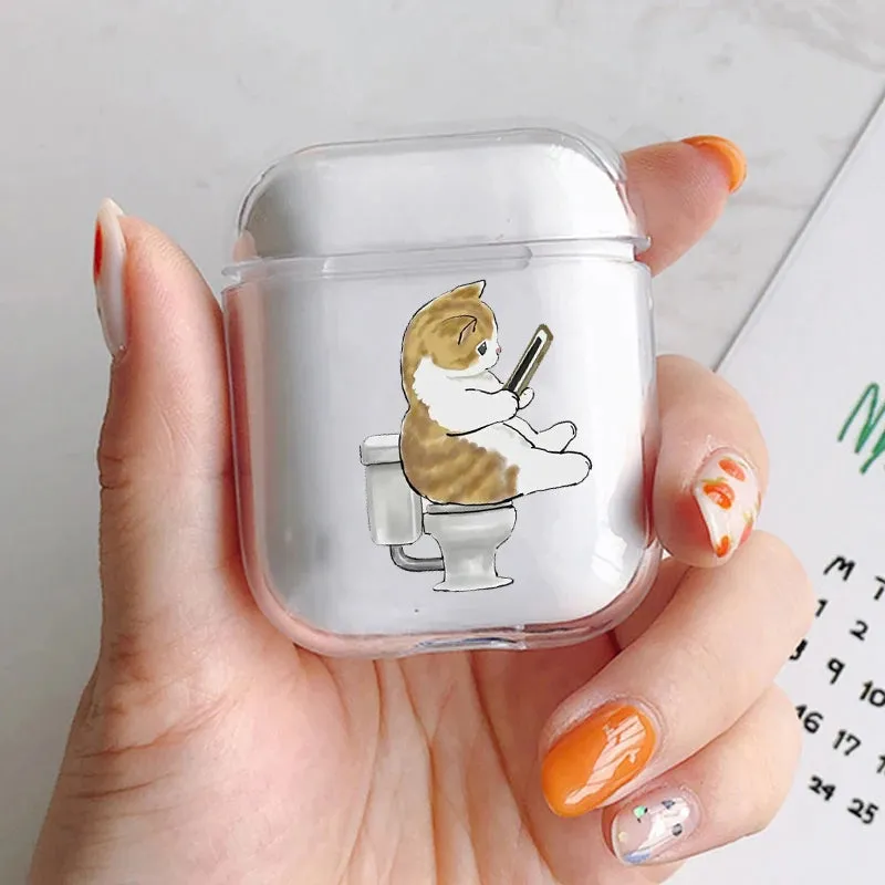 Cat AirPod Case Cartoon Cat TPU Earphone AirPods Case