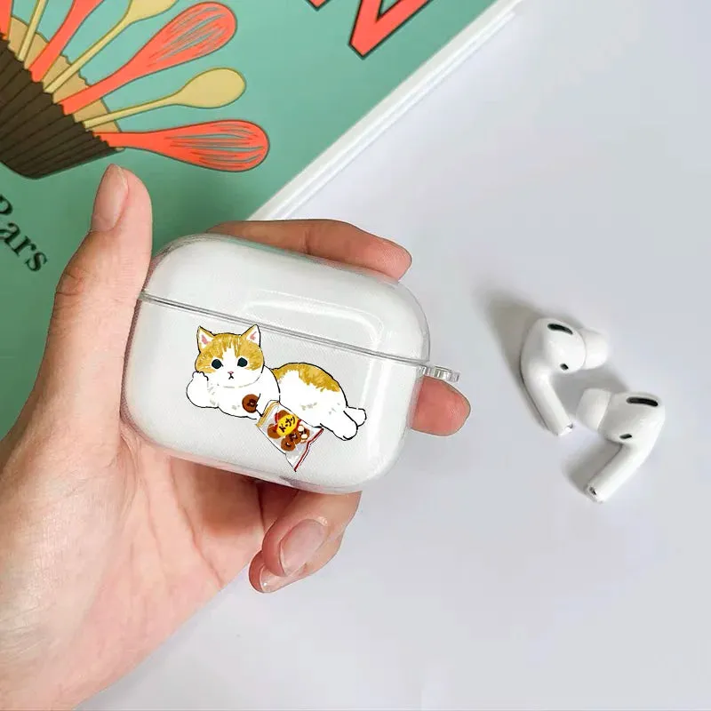 Cat AirPod Case Cartoon Cat TPU Earphone AirPods Case
