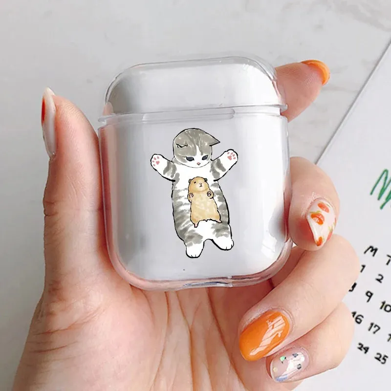 Cat AirPod Case Cartoon Cat TPU Earphone AirPods Case