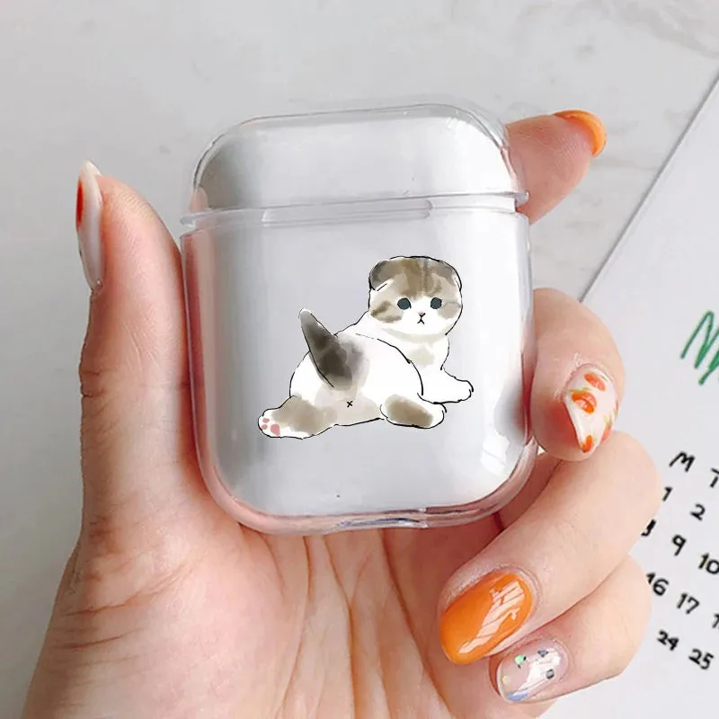 Cat AirPod Case Cartoon Cat TPU Earphone AirPods Case