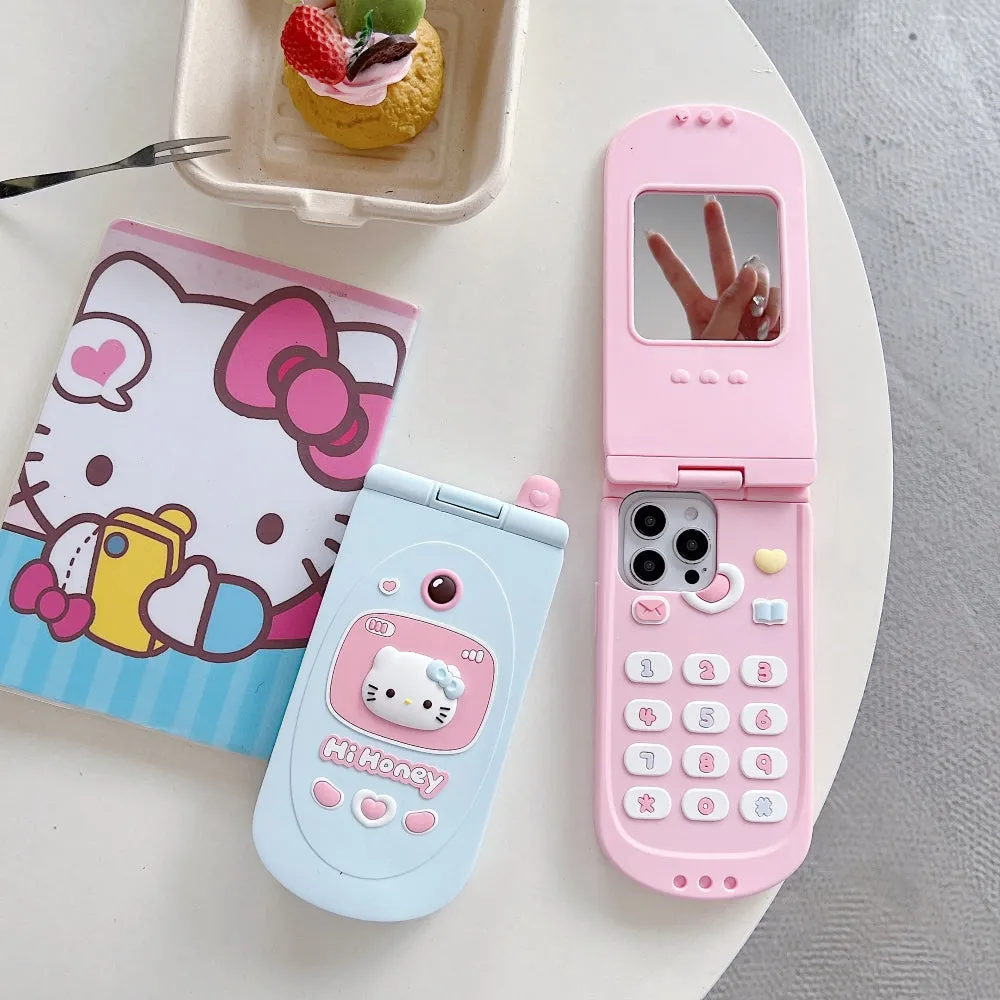 Cat Flip Mirror Anti-Slip Scratch Resistant TPU (Soft) Phone Case - iPhone 14 Pro Max