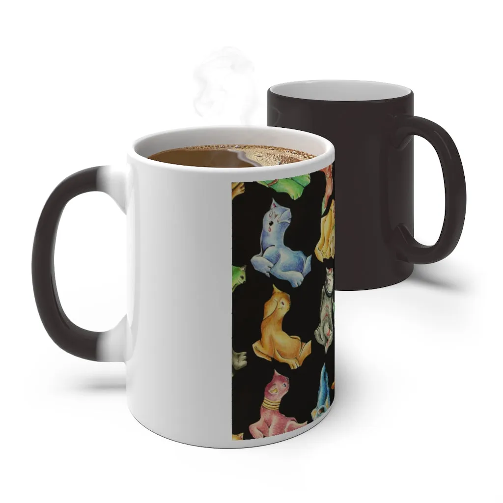 Cat Pattern Color Changing Mug