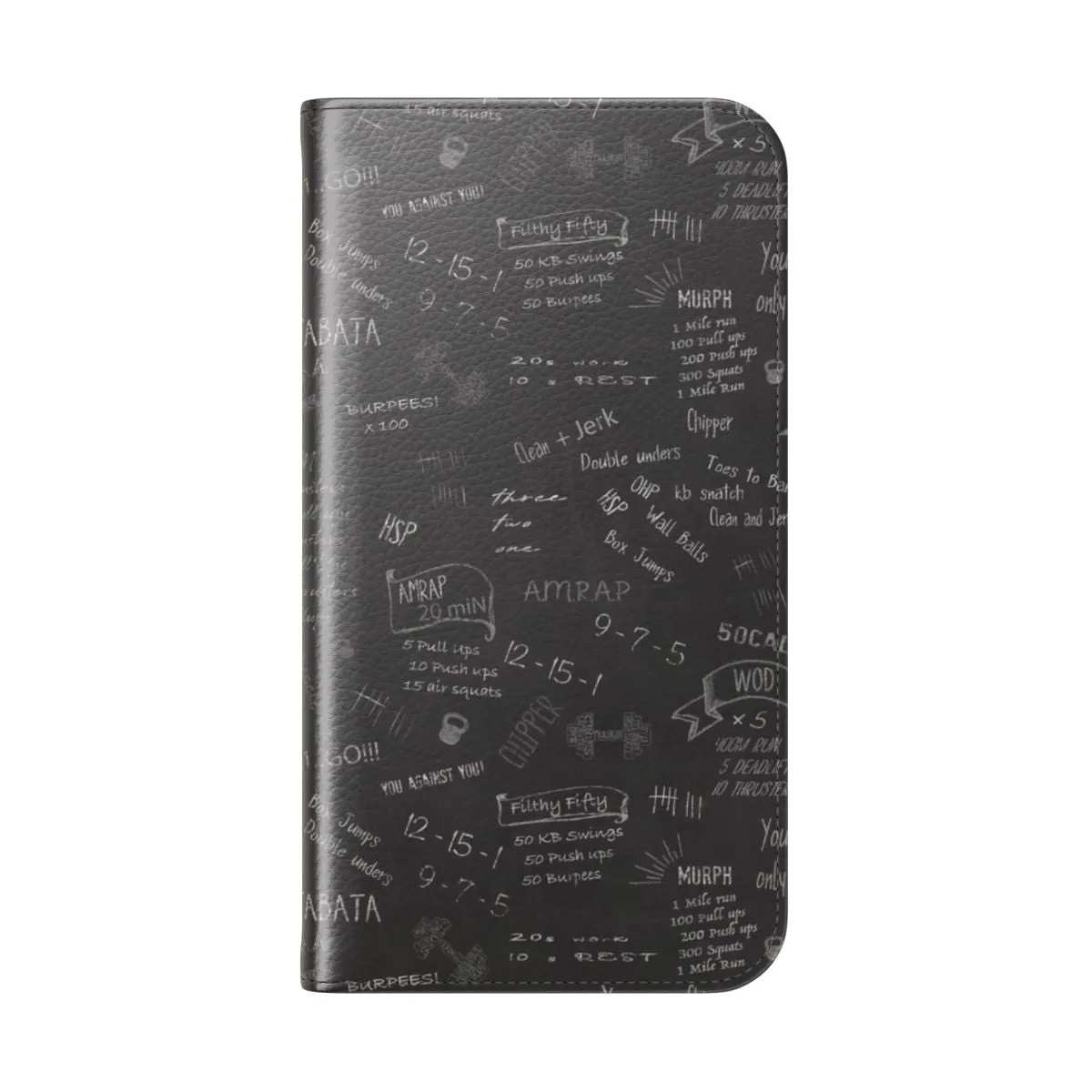 Chalkboard Crossfit-Inspired Flip Cover Phone Case