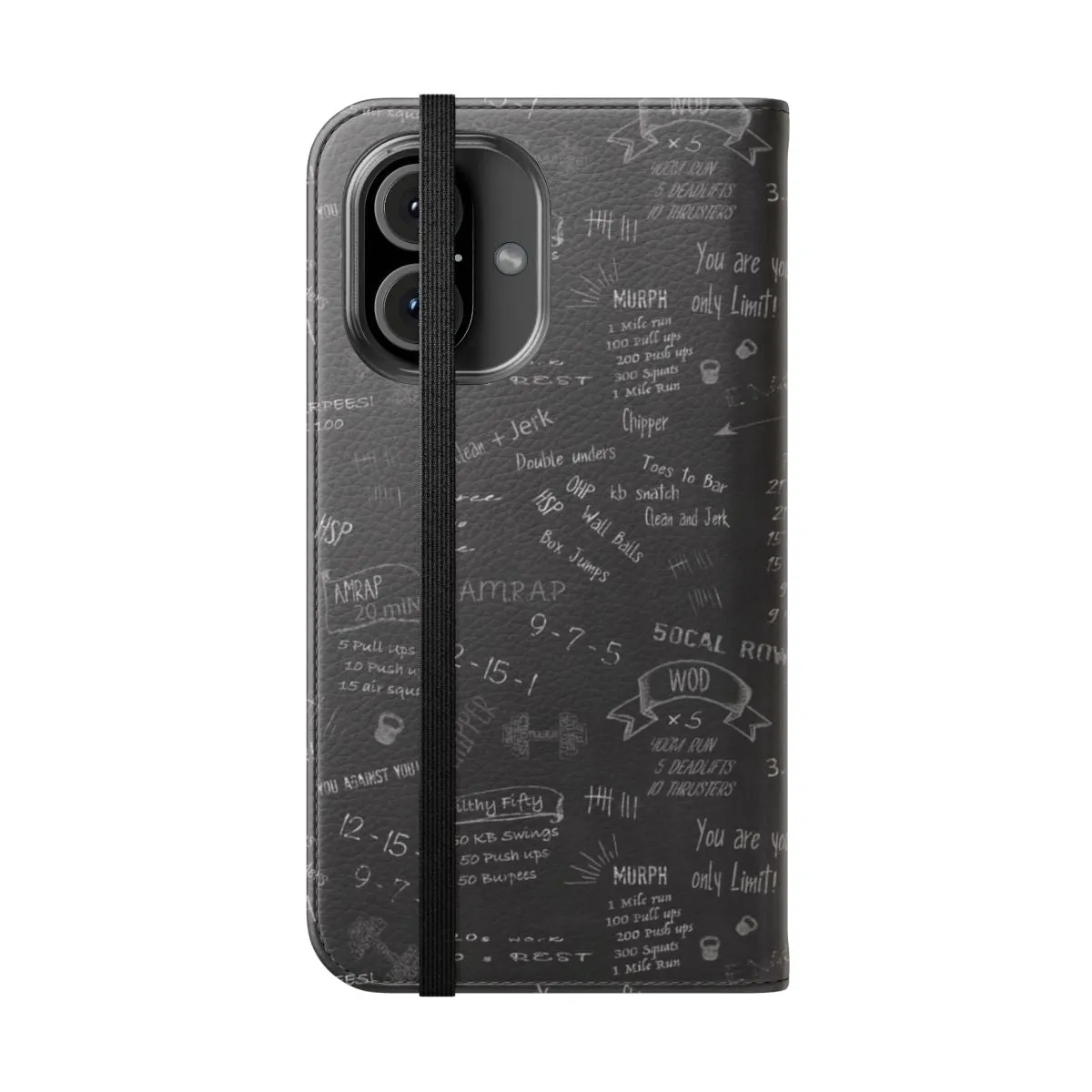 Chalkboard Crossfit-Inspired Flip Cover Phone Case