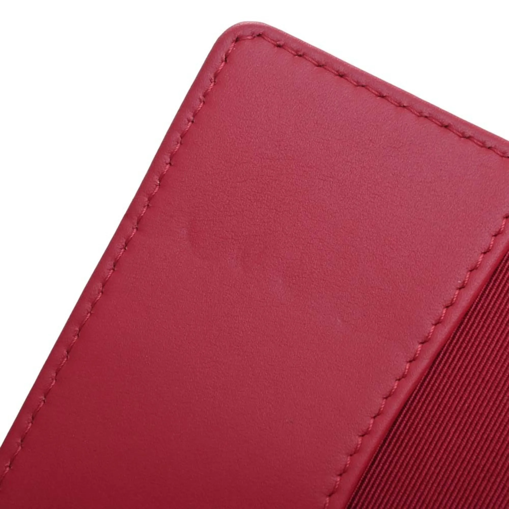 CHANEL Caviar Skin Matelasse Coco Mark 6 Row Key Case Red Ladies