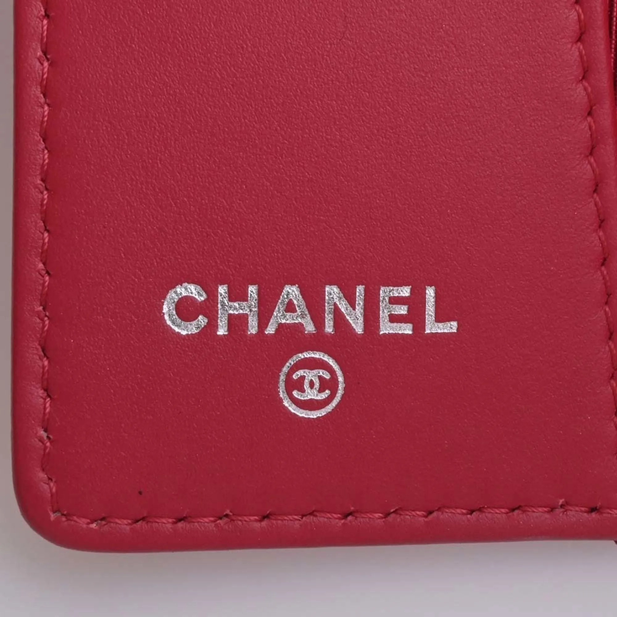 CHANEL Caviar Skin Matelasse Coco Mark 6 Row Key Case Red Ladies