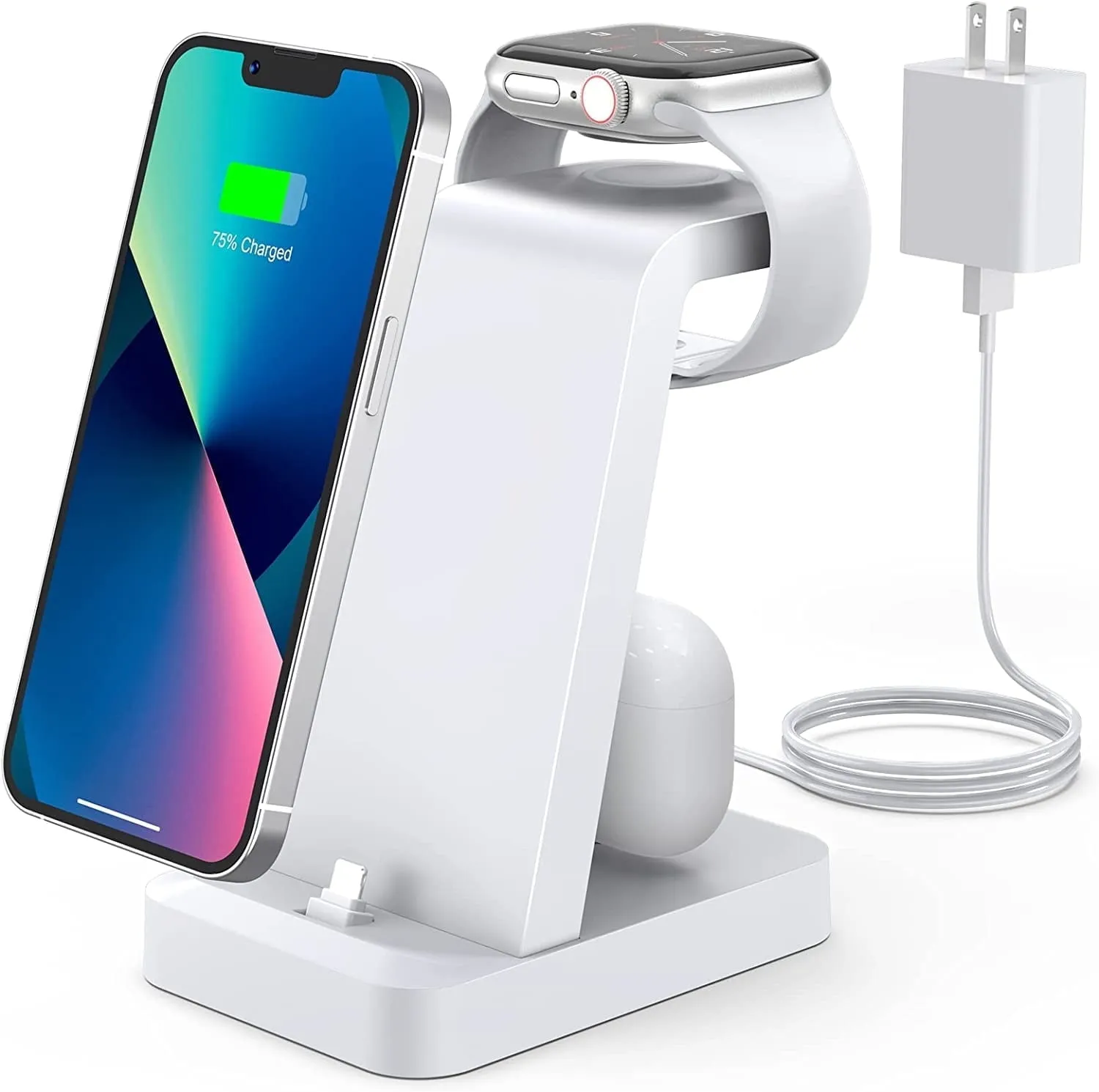 Charging Station for iPhone - ETEPEHI 3 in 1 Wireless Charger for iPhone 14 13 12 11 Pro X Max XS XR, iWatch Charger for Apple Watch Series & Airpods, Black