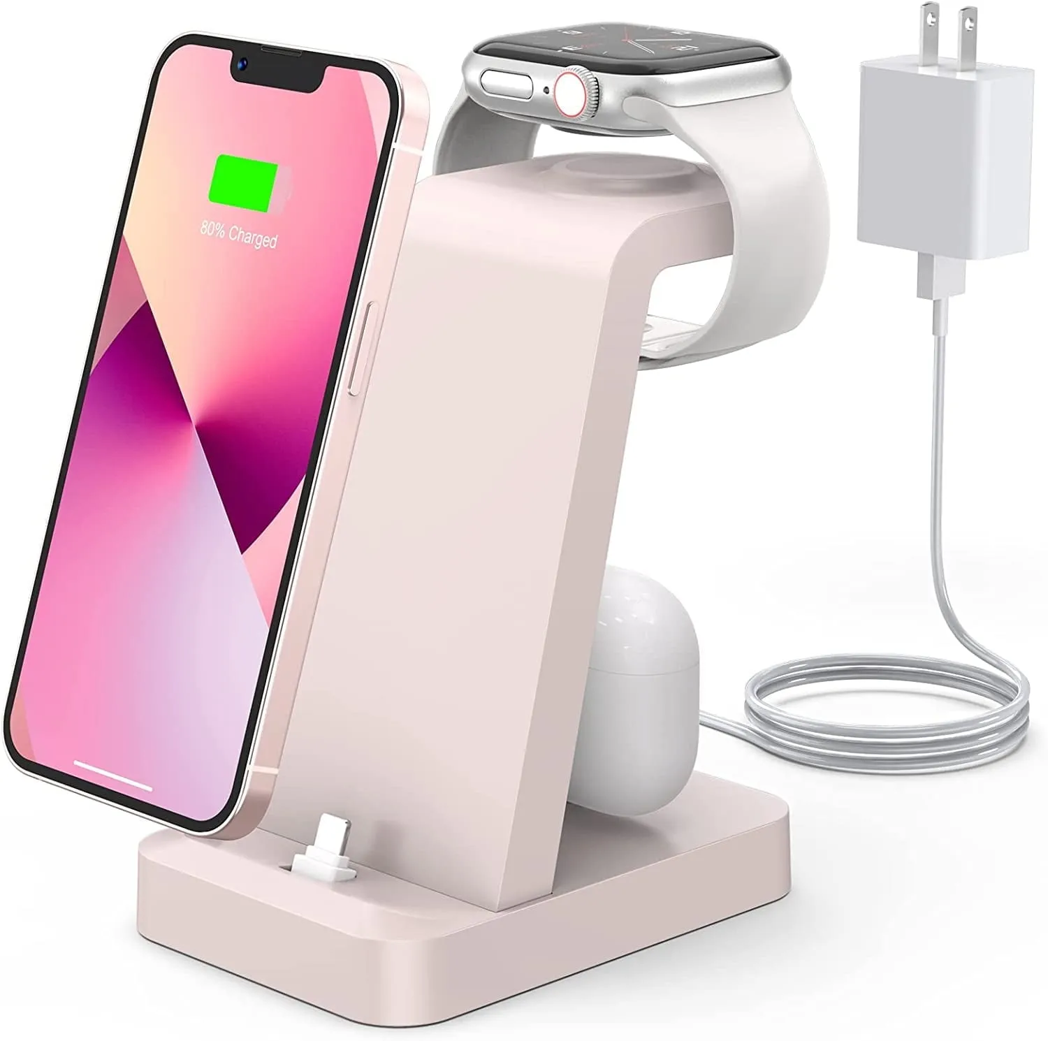 Charging Station for iPhone - ETEPEHI 3 in 1 Wireless Charger for iPhone 14 13 12 11 Pro X Max XS XR, iWatch Charger for Apple Watch Series & Airpods, Black
