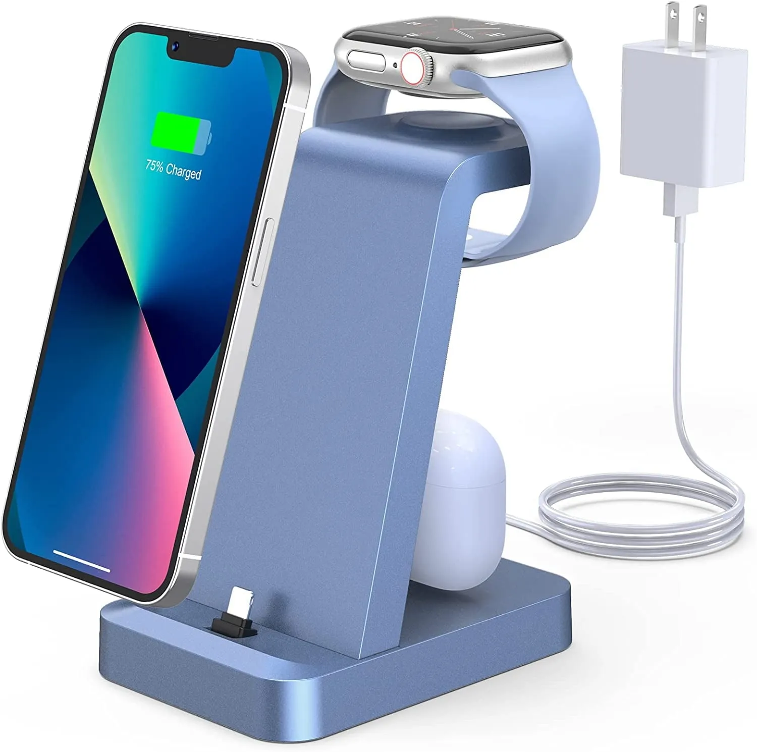Charging Station for iPhone - ETEPEHI 3 in 1 Wireless Charger for iPhone 14 13 12 11 Pro X Max XS XR, iWatch Charger for Apple Watch Series & Airpods, Black