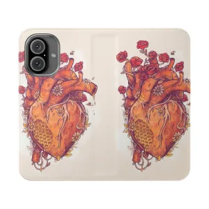 Charming Heart-Shaped Floral Phone Case