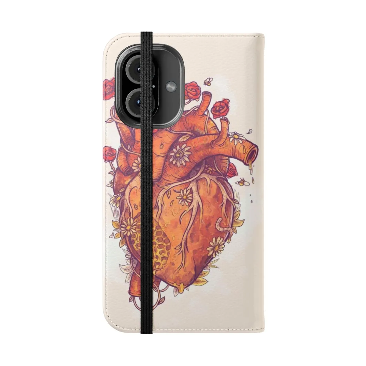 Charming Heart-Shaped Floral Phone Case