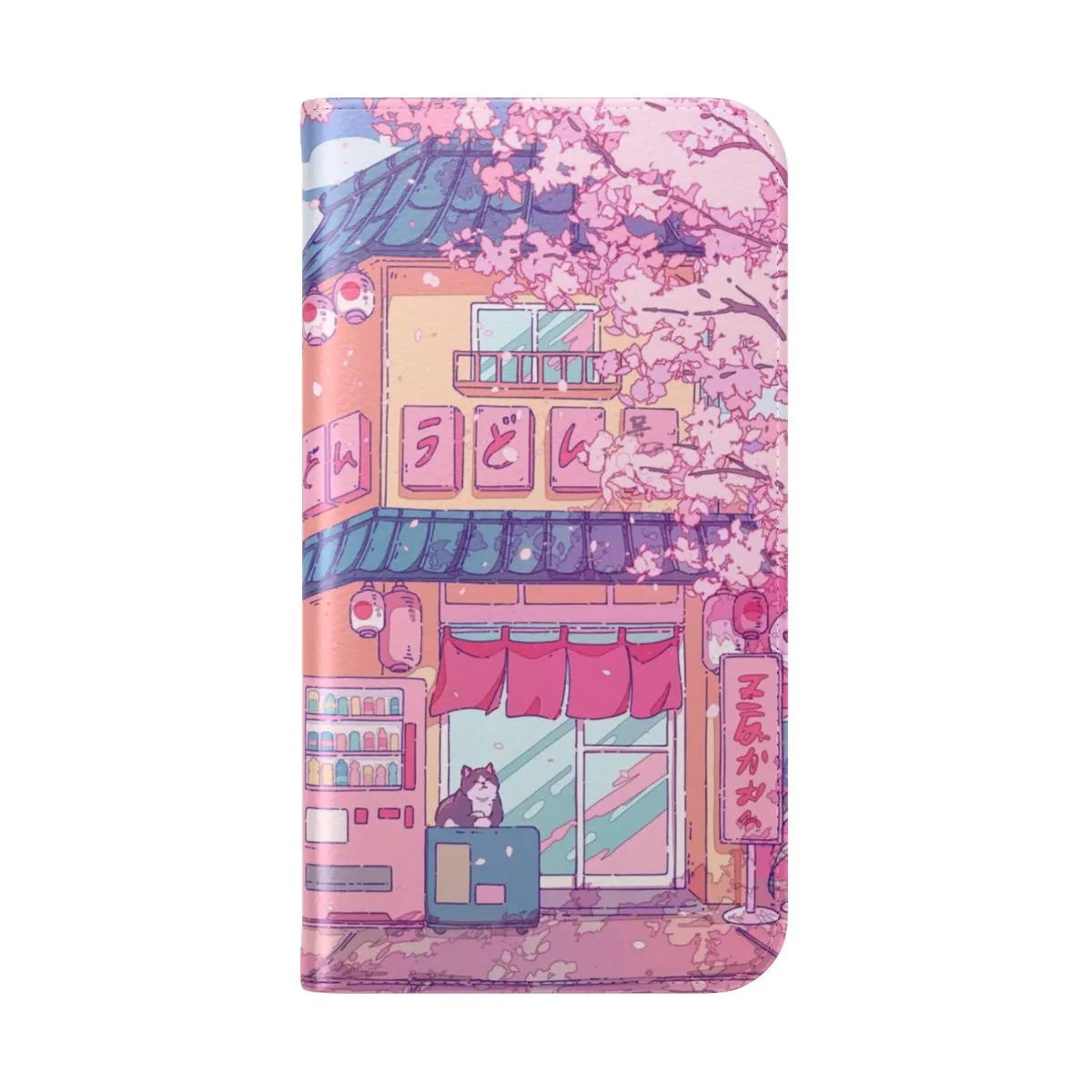 Charming Sakura & Cat Themed Phone Case - Aesthetic Floral Design