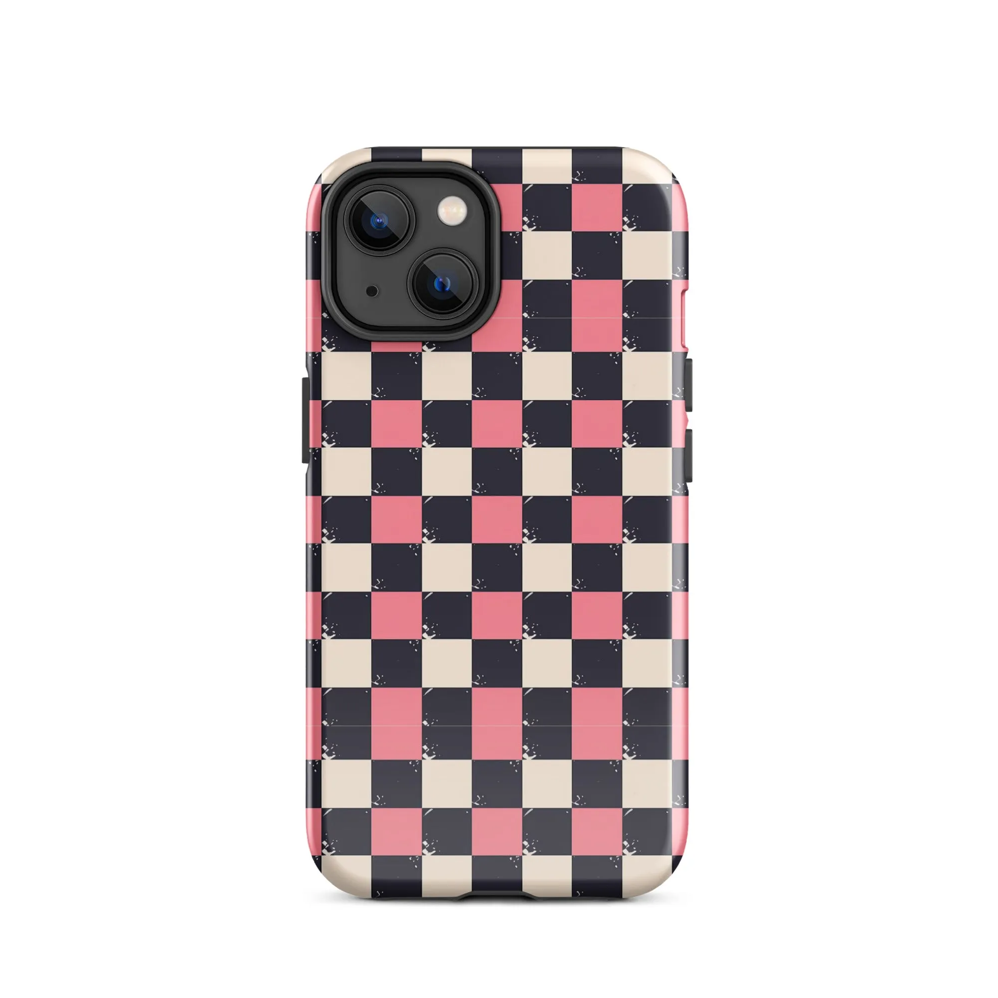 Checkered Black & Pink Tough Case for iPhone®