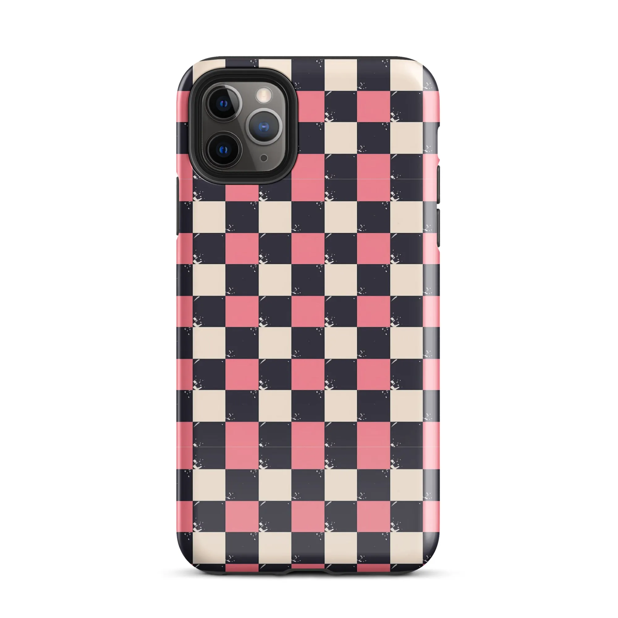 Checkered Black & Pink Tough Case for iPhone®