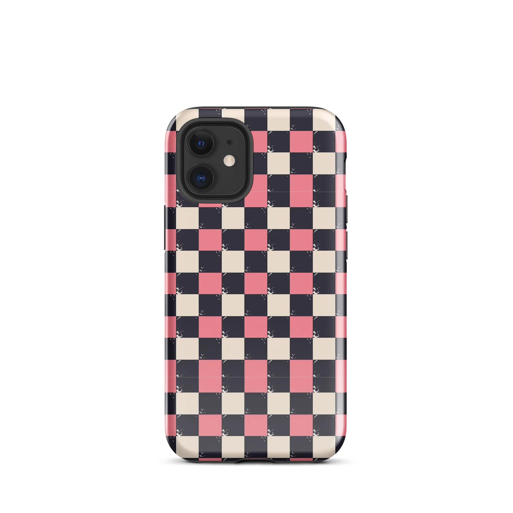 Checkered Black & Pink Tough Case for iPhone®