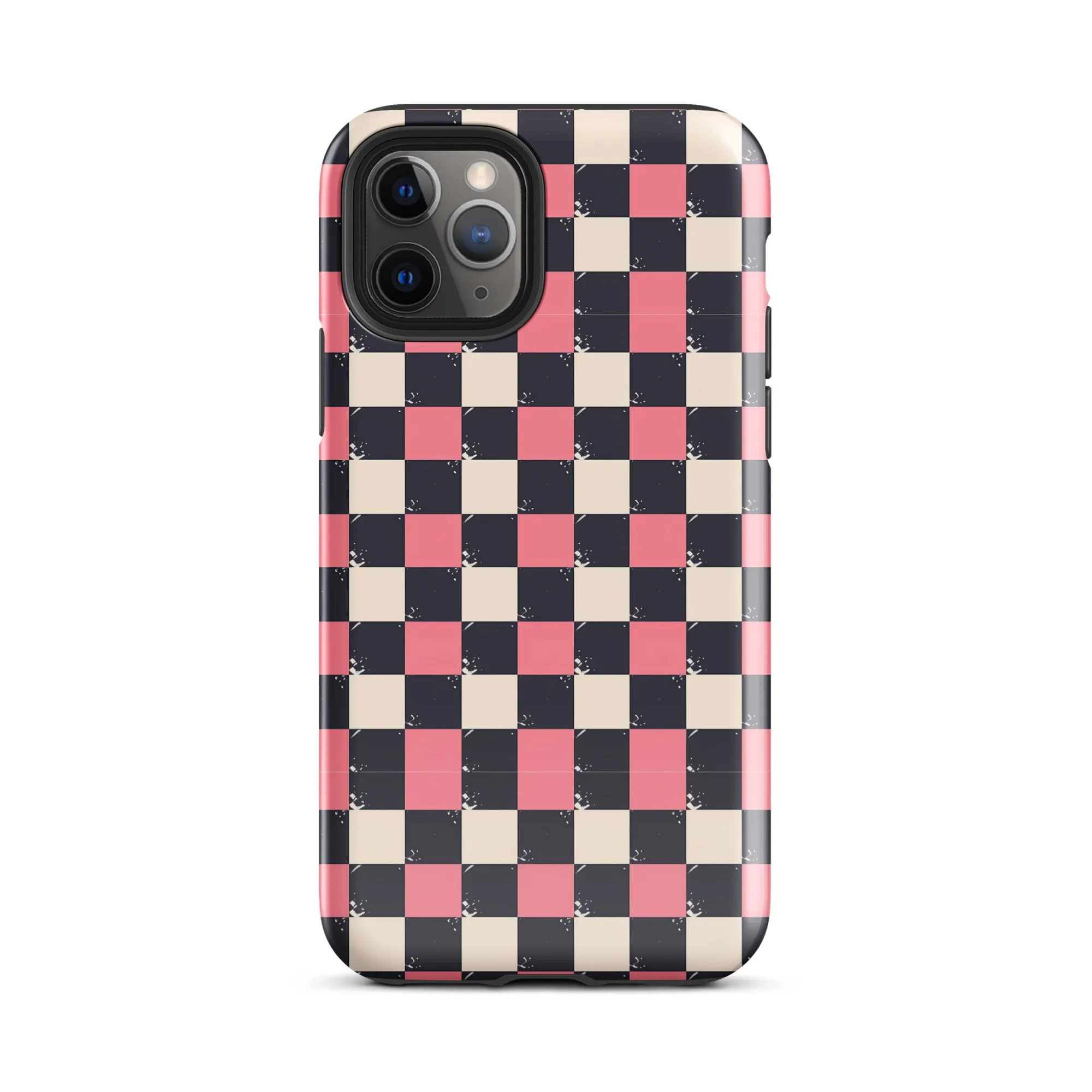 Checkered Black & Pink Tough Case for iPhone®