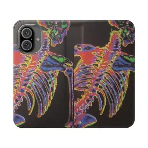 Chic Skeleton-Themed Flip Cover Phone Case