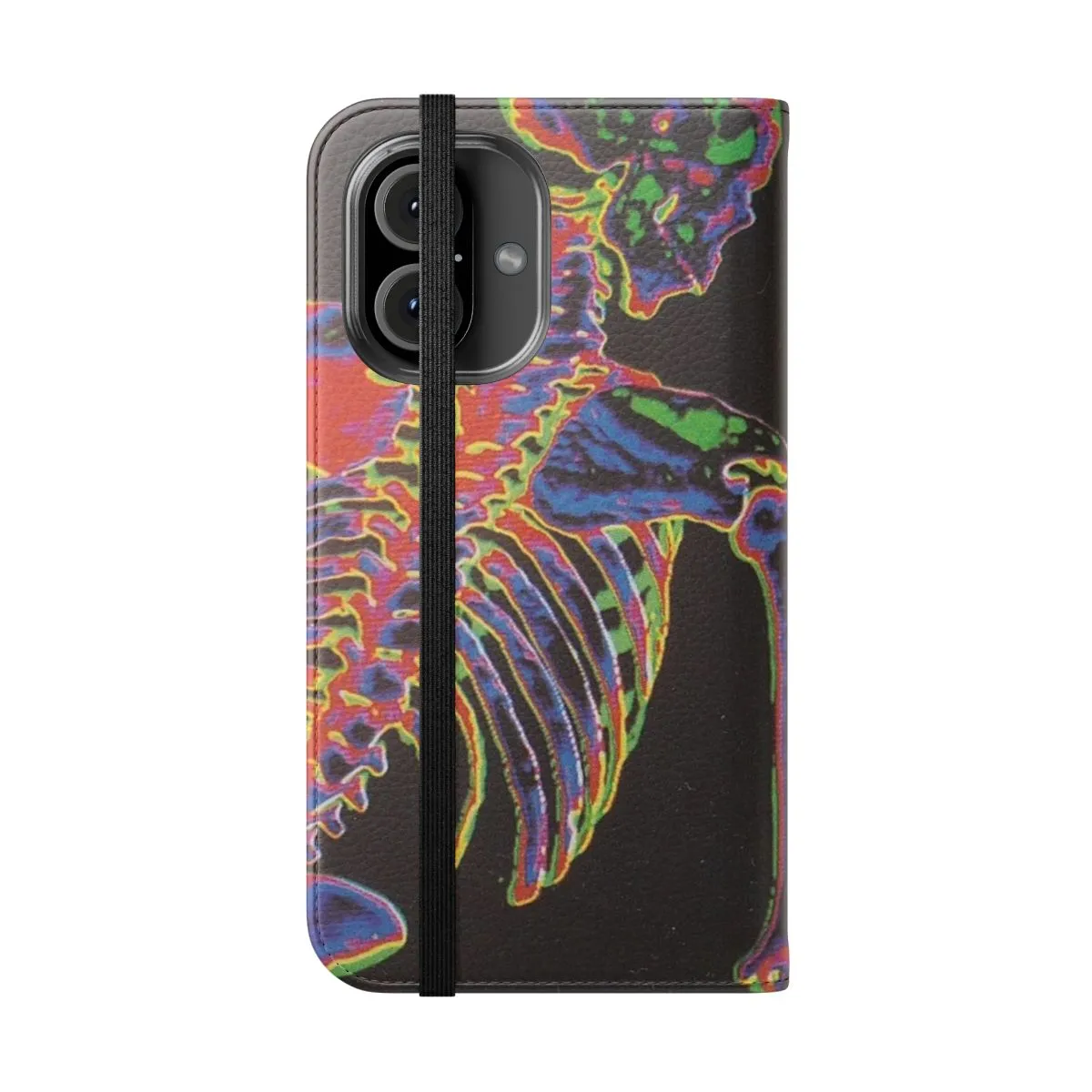 Chic Skeleton-Themed Flip Cover Phone Case