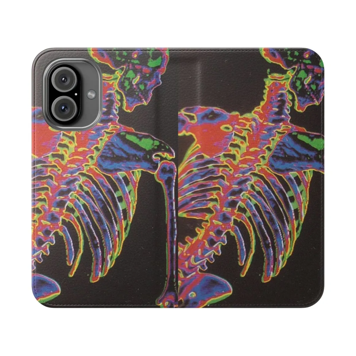 Chic Skeleton-Themed Flip Cover Phone Case