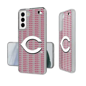 Cincinnati Reds Text Backdrop Clear Phone Case