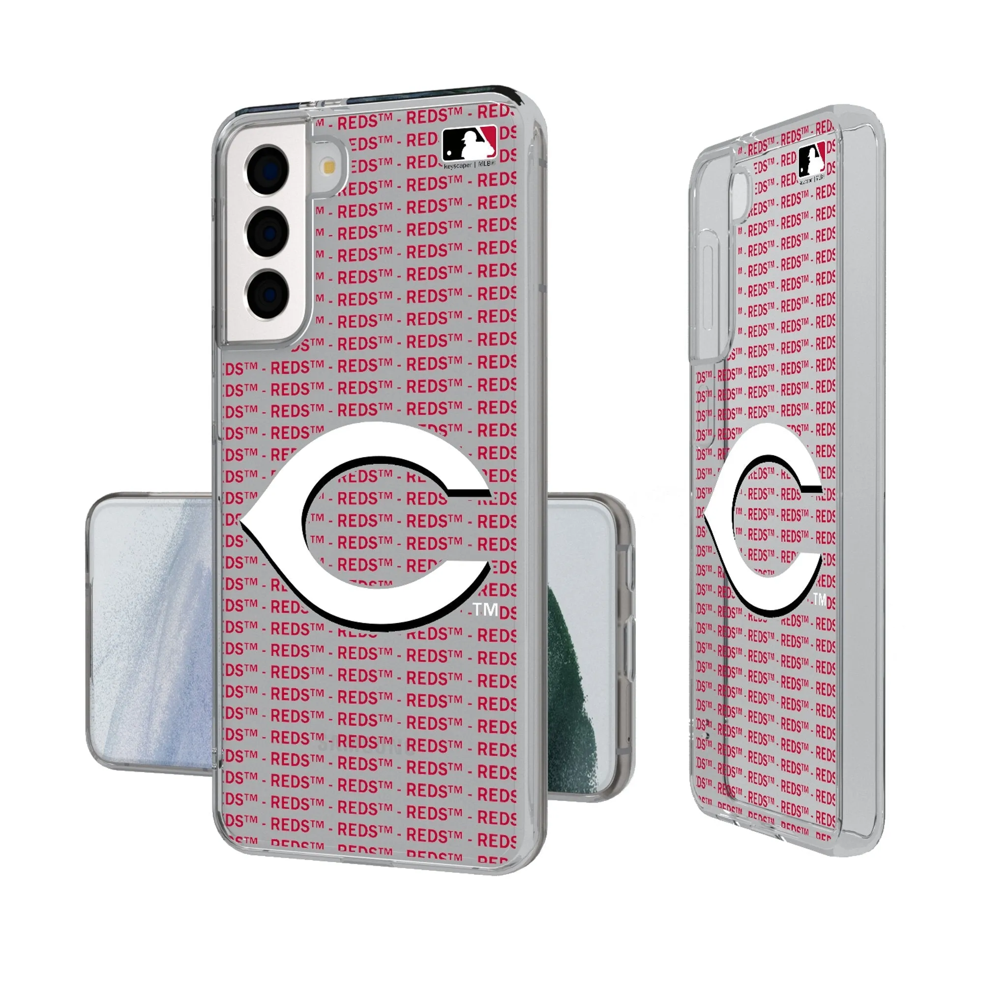 Cincinnati Reds Text Backdrop Clear Phone Case
