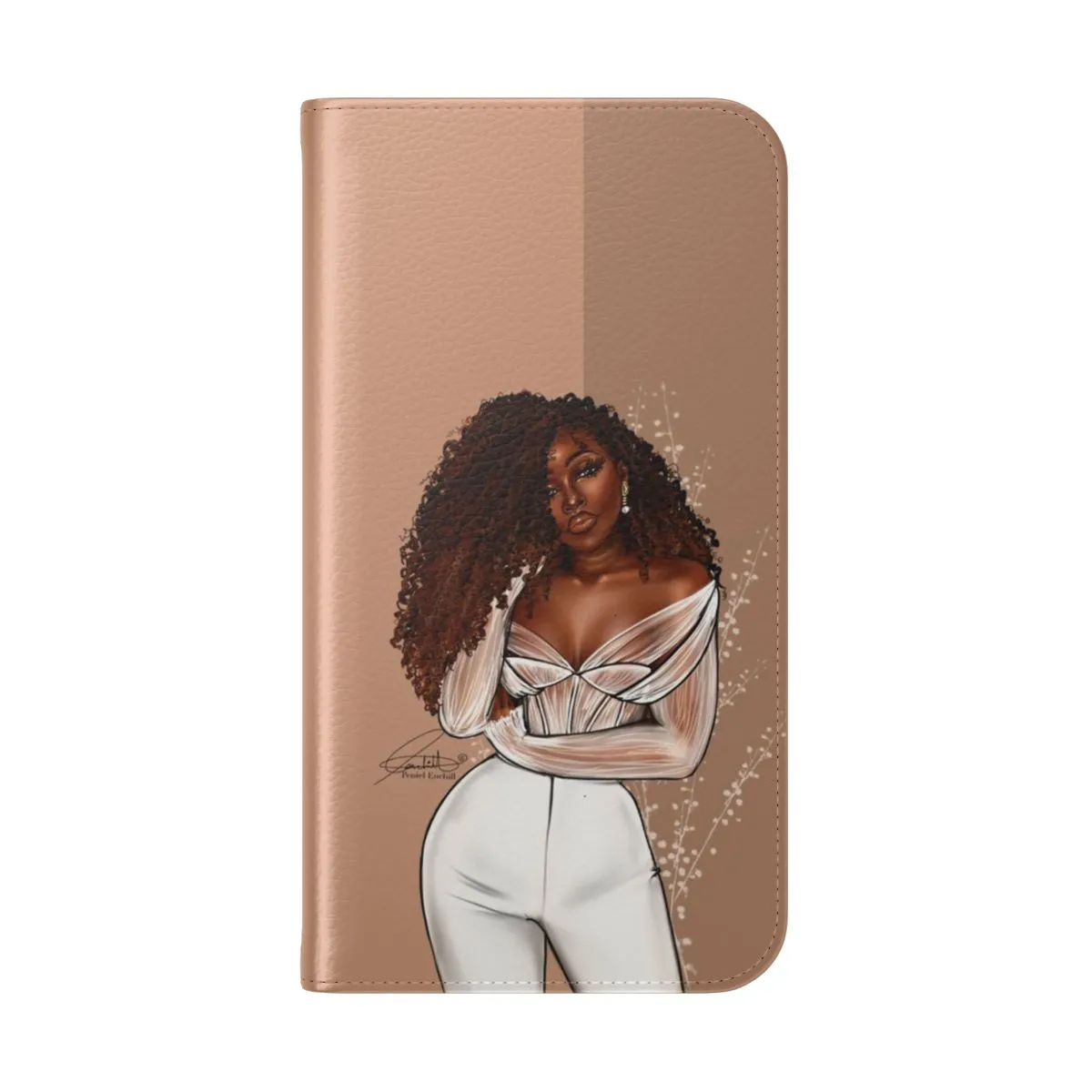 Cinnamon White Flip Cover Phone Case for Black Girl Magic