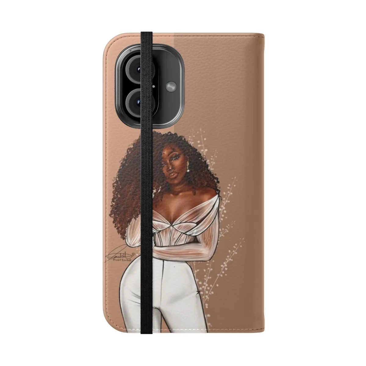 Cinnamon White Flip Cover Phone Case for Black Girl Magic