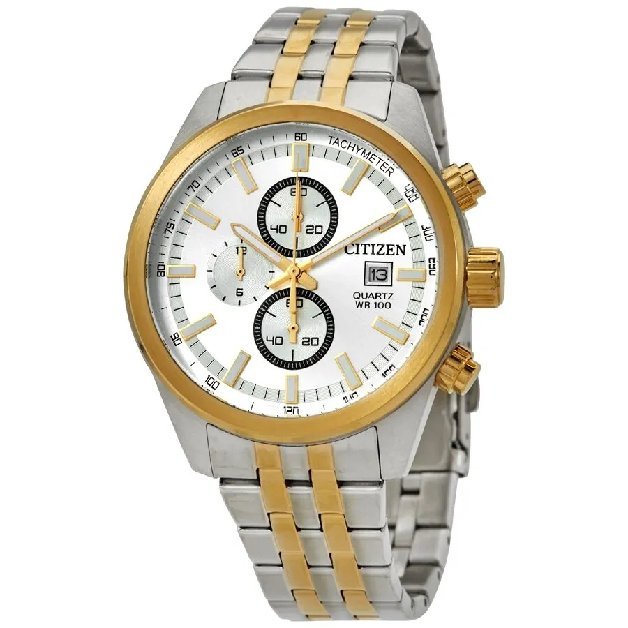 Citizen Chronograph Quartz Silver Dial Two-tone Men's Watch AN3624-51A